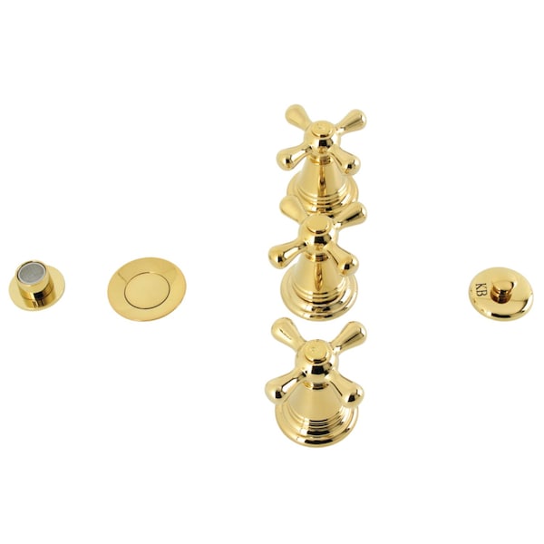 ThreeHandle Bidet Faucet, Polished Brass